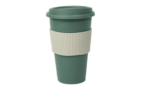 Thermal Coffee Tumbler with Snap-on Lid and Silicone Band - BPA Free 1