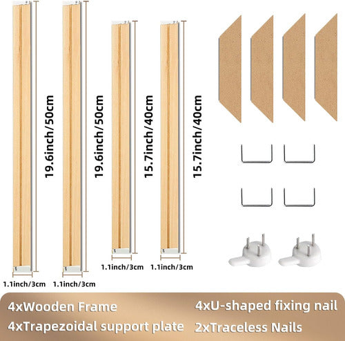 Hkejoi Wooden Canvas DIY Kit, 40x50cm, Easy to Assemble 2