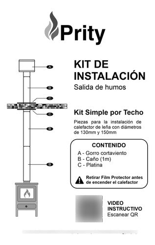 Calefactor A Leña Pk-0 Para 85 M2 + Kit Techo Simple 3