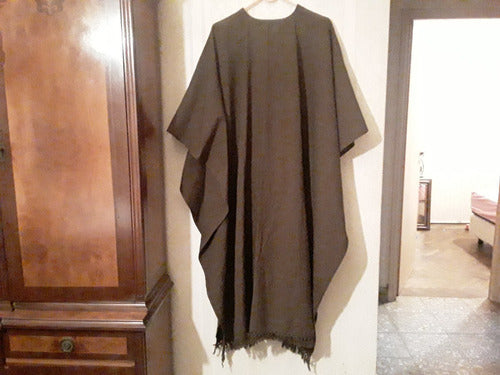 Generic Poncho Ruana Marrón Talle U 2