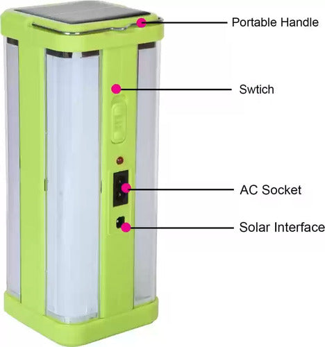 Rechargeable LED Emergency Lamp - 4 Sides Solar or 220V 3