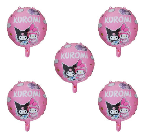 Premium Kuromi And Melody Round Balloons 45cm X5 Units 0