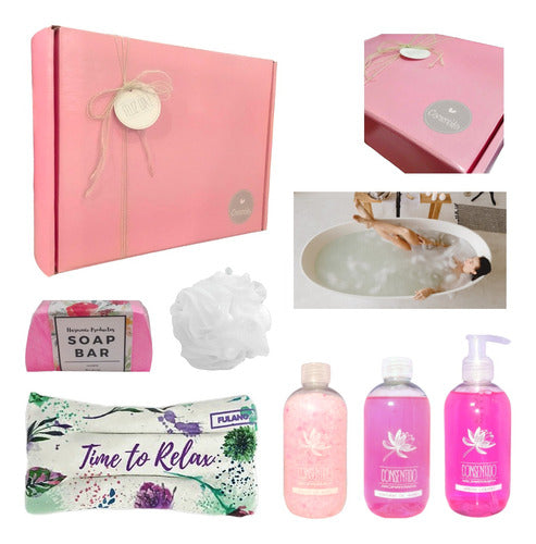Luxury Spa Rose Aroma Relaxation Gift Box Set for Women - Pamper Yourself or Treat a Loved One to Blissful Relaxation - Set Kit Caja Regalo Mujer Spa Rosas Kit Relax N13 Feliz Día