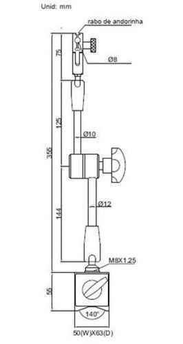 Insize Magnetic Articulated Base 80 Kgf Mod. 6208-80A 1