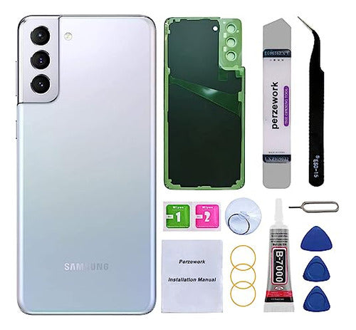 Perzework Tapa Trasera Para Samsung S21 Plus 6.7 Phantom Silver 2