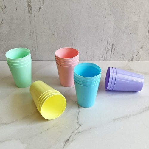 10 Disposable Hard Flexible Pastel Color Plastic Cups 5