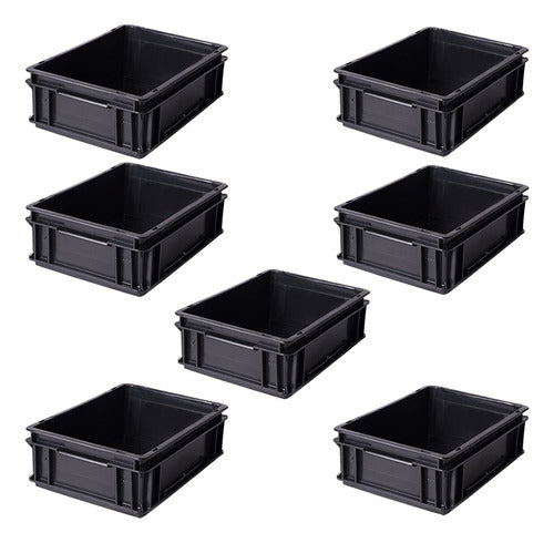 Storage Compat Kit 7 Plastic Stackable Containers 4312A 40x30x12cm 0