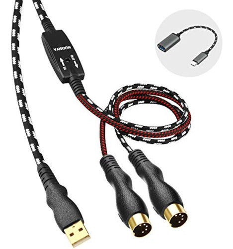 Nuosiya Midi Cable, Midi to USB Interface Cable 4.5 ft 0