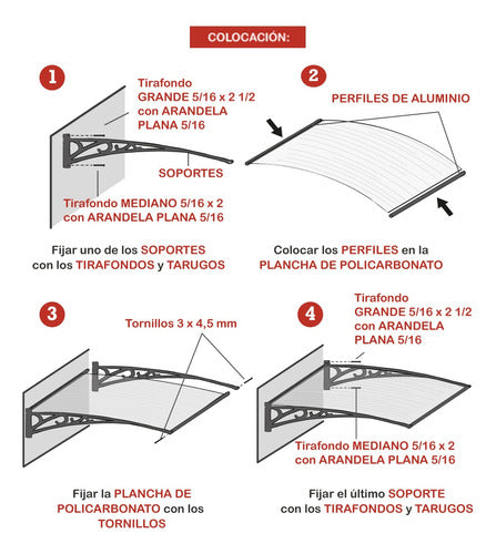 105 cm Polycarbonate Awnings Arm 2