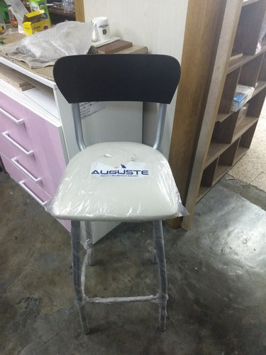 Auguste Taburete Banqueta Alta. Asiento Tapizado- Respaldo Madera 4