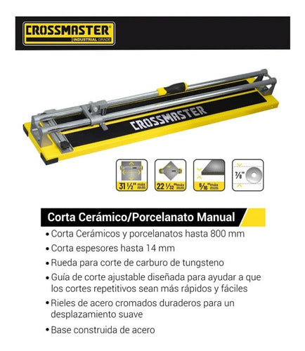 Crossmaster Ceramic and Porcelain Manual Cutter 80 Cm 800 Mm 1