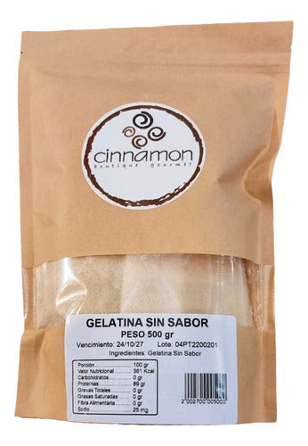 Gelatina Sin Sabor 500gr - Origen Bovino - 220 Bloom 1