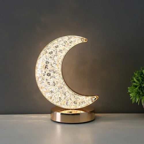 UruguayGadgets Rechargeable USB Touch Table Lamp - Crescent Moon Design with 3 Colors 7