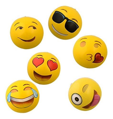 Kangaroo Universe Emoji: Inflatable Emoji Beach Balls 12" - Pack of 12 1