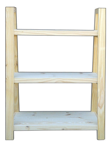 Scandinavian Style Low Inclined Pine Bookcase 0