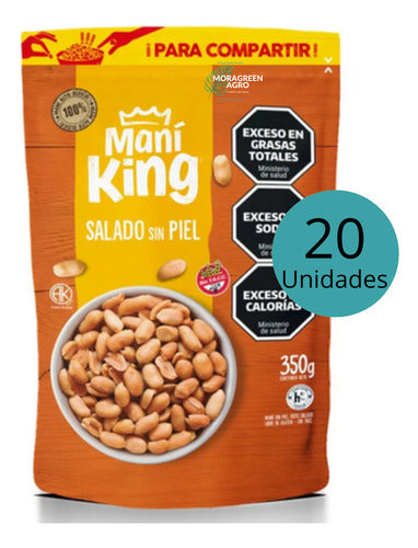 Maní King Crunchy Salted Peanuts Box 20 Units 350g 0