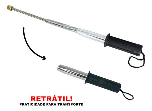 Bastão Retrátil Defesa Pessoal Tonfa 47cm Aço Carbono 6