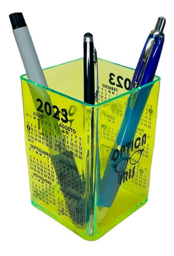 100 Colorful Pen Holders with Logo and 2019 Calendar 37