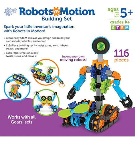 Learning Resources Gears! Gears! Gears! Building Robots in Motion - 116 Pieces 5