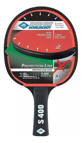 Donic Ping Pong Kit: 2 Protection Line 400 Rackets + 6 Jade Balls + Retractable Red Net 1
