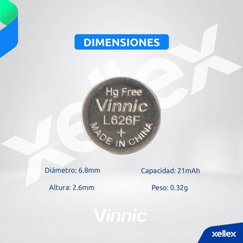 Vinnic 50 X LR66 AG4 L626F 377 Batteries 1