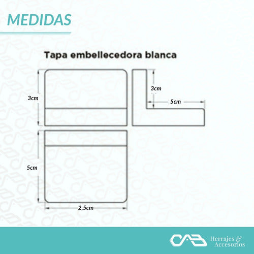 Comercial CAB Mini Square Brackets with Cover White X 2 2