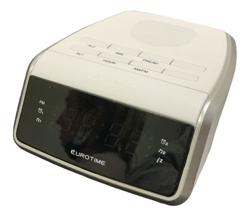 Eurotime Digital AM/FM Clock Radio Model 33/509 - White 0