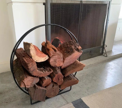 Firewood Holder 02 Fireplace Wood Log Rack Iron Home Decor Aguero Deco 1