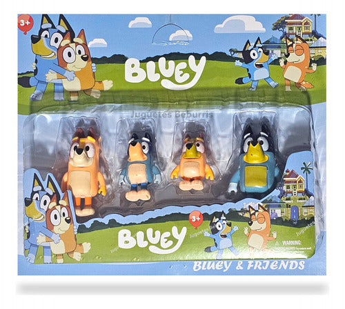 Juguetes Beburris Excelente Blíster De 4 Muñecos Bluey Perritos X4 1