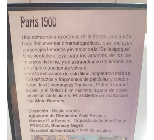 Vhs Paris 1900 Circulo Cultural Del Cine 1,20 Horas Impecabl 1