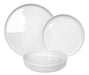 Aston Nordik White Porcelain Dinnerware Set of 18 Plates, Dessert Plates & Bowls 0