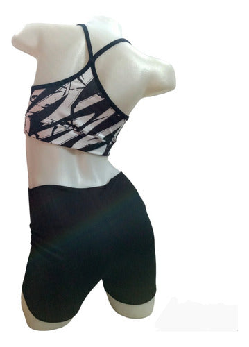 Sporty Lycra Printed Top and Shorts Sets 12