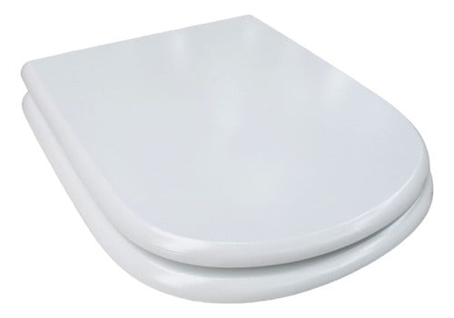 DF Hogar Round Diamond Design White Lacquered Toilet Seat 3