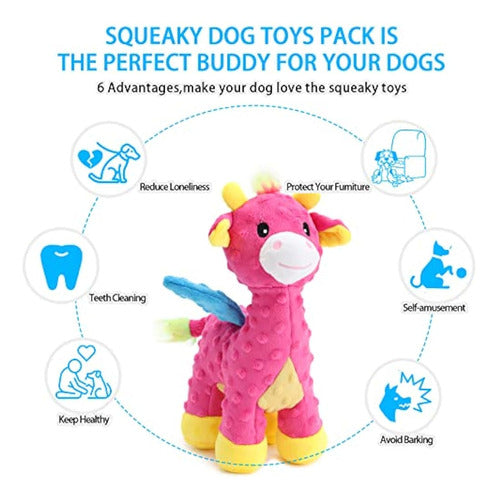 Sutex Plush Dog Toys - Durable Toy with Crinkly Paper 1