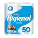 Papel Higiénico Higienol Rinde 50mt.x 4 Unid Pack 4 Paquetes 0