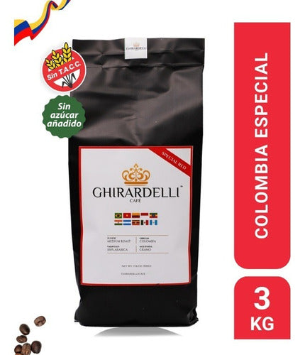 Ghirardelli Cafe Café Colombia 3 Kg Tostado En Grano, Sin Tacc Sin Azucar 0