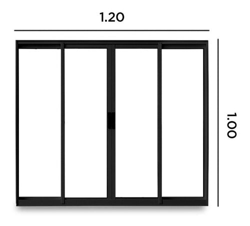 Janela De Correr Abertura Central Exclusiva 4 Folhas Vidro 2