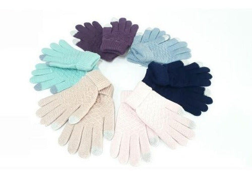 Women's Textured Touch Screen Acrylic Chenille Gloves Su22358 Maple Fast Shipping 11