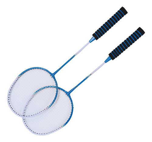 Conjunto De Raquetes De Badminton Azul Professional Alloy 3 5