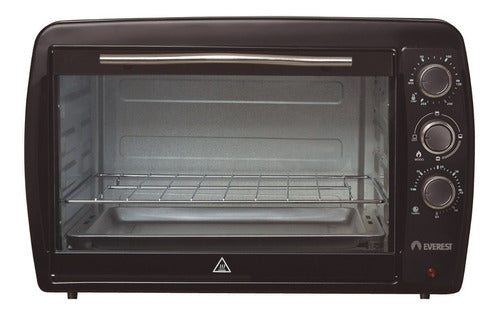 Horno Electrico Everest 45 Litros Negro Doble Coccion 1