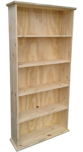 Solid Pine Wood Straight 60 cm Wide Bookcase 0
