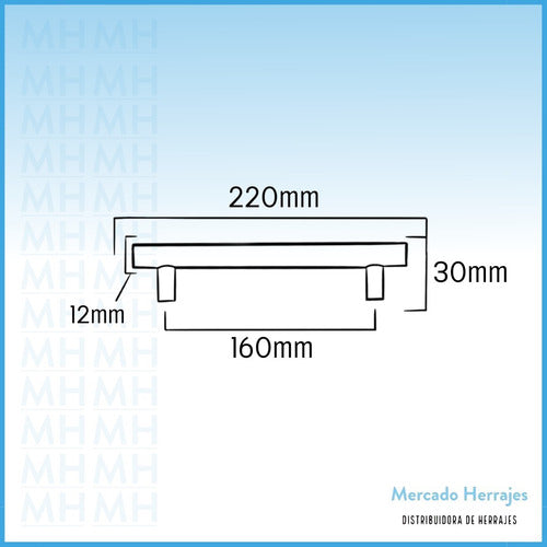 Mercado Herrajes Manija Barral Acero Inoxidable 12 Mm X 160 Mm Puerta Mueble 1