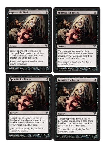 Magic The Gathering: 4 Appetite For Brains (Hambre De Cerebros) Nm! 0