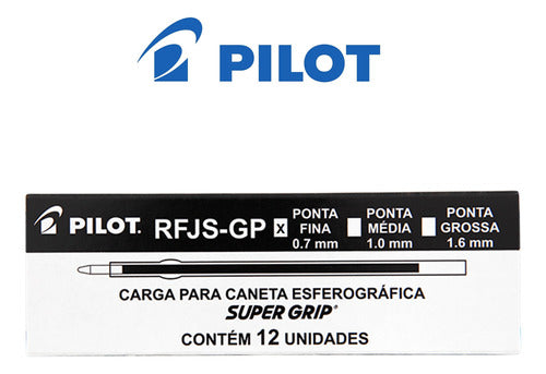 Refil Carga Rfjs Para Caneta Pilot Super Grip 0.7 Preta C/1 3