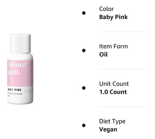 Colour Mill Food Coloring Oil Base, Baby Pink, 20 Ml 1