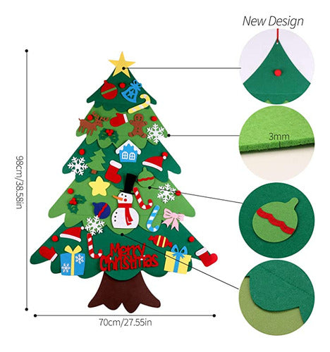 Outgeek Felt Christmas Tree, 3.2 Feet, Wall Hanging 6