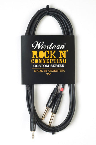 Western Mini Plug Stereo Y Cable To Two Mini 2p15 Plugs 0