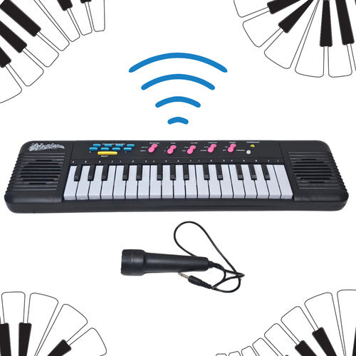 Piano Teclado Musical Infantil Microfone Educativo Karaoke 1