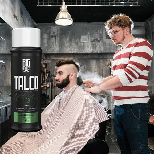 Talco Pó Ultrafino Big Barber 140g Perfumado Atacado 12 Unid 2