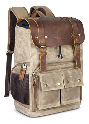 Endurax Leather Camera Backpack 0